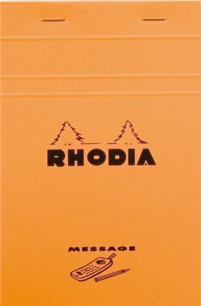 Bloc Rhodia Orange 80 feuilles Agrafés MESSAGE 11x17