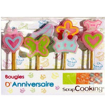 ScrapCooking® - Bougies à piquer - Princesse : Lot de 8