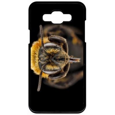 Coque samsung galaxy grand 3 macro tete d'abeille sur fond noir