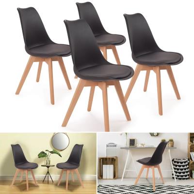 Chaises X4 Sara noires pour salle à manger