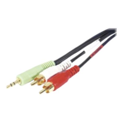 Cordon sortie audio stéréo jack 3.5mm M sur 2xRCA M - 10m