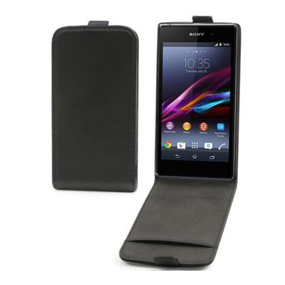 Etui Slim noir à rabat Sony Xperia Z1 rabat vertic