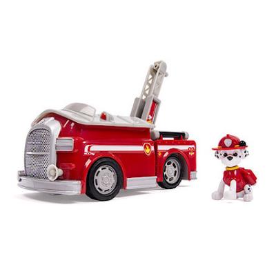 Paw Patrol – On a Roll – Marshall – Figurine et Véhicule avec Effets Sonores Version Anglaise