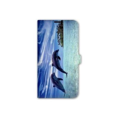 Housse cuir portefeuille Iphone 7 animaux - - dauphin ile B