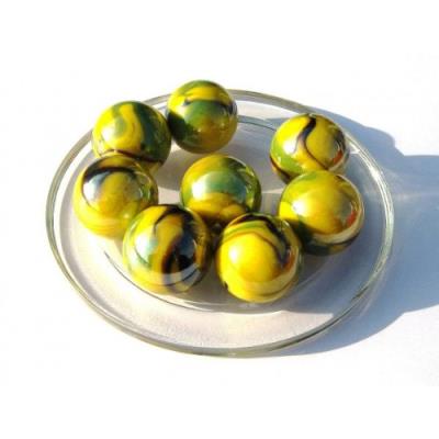 2 Calots TIGRE DU BENGAL - Billes en verre de 25 mm
