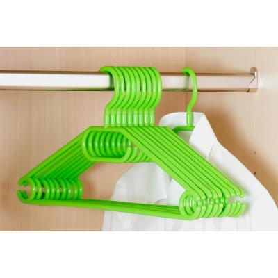 Cintres en plastique - Lot de 10 - Vert - Rangement penderie