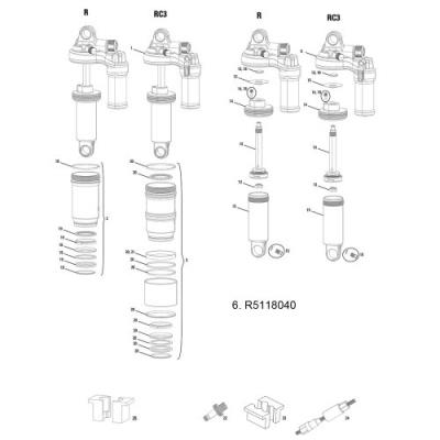 Rock shox monarch plus rc3 lc oeillets reservoir et montage blanc blanc n a