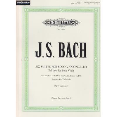 Partitions classique EDITION PETERS BACH J. S. - SUITEN FÜR CELLO - TRANSCRIPTION POUR ALTO  Alto