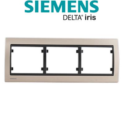 Siemens -plaque triple horizontale métal champagne