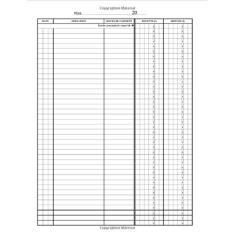 Livre Journal Recettes Dépenses - Format A4 - 106 pages NLFBP