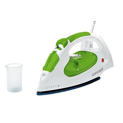 Concept zn8012 appareils ménagers, fer à repasser avec semelle en céramique à vapeur, 2200 w, 0,24 l, blanc/vert