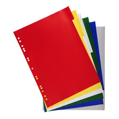 Intercalaires 6 touches couleurs polypro. 130 mic