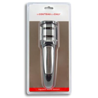 Le couteau du chef 443920 aiguiseur double fente 2 etapes 1 pour dégrossir 1 pour affuter noir carbone