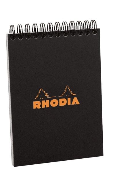 Bloc Rhodia Classic 5/5 80 feuilles Couverture Noire
