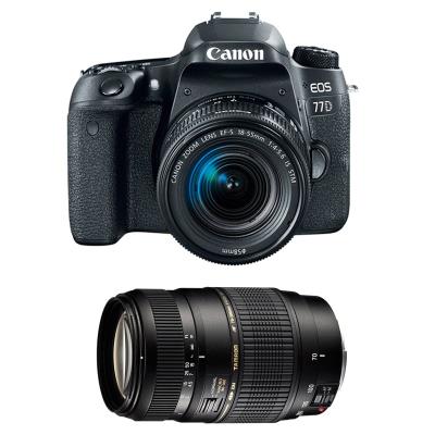 CANON eos 77d + 18-55 is stm + tamron 70-300 di