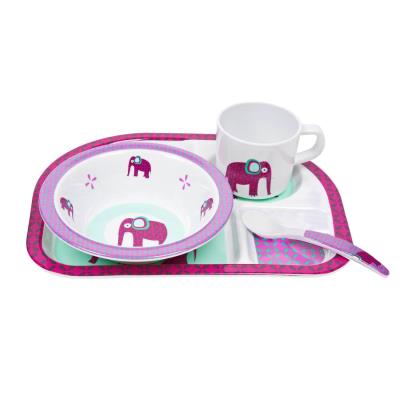 Coffret repas Wildlife 4 pièces : Eléphant Lassig