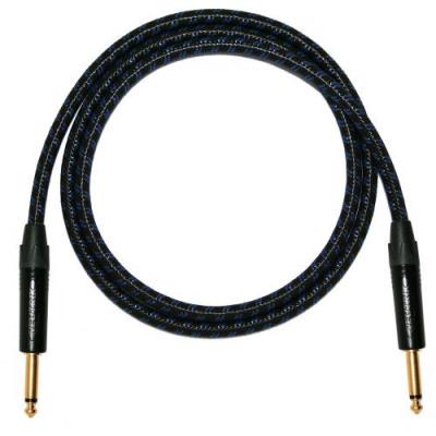 Designacable Van Damme Xke Câble De Guitare Avec Connecteurs Jack Neutrik Np2X -B 2 Black & Blue Braid