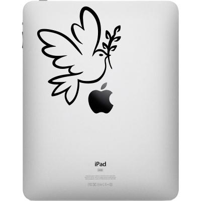 Pick and Stick Sticker colombe de la paix - 12 x 10 cm, Noir