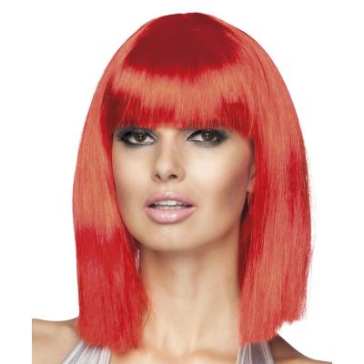 Perruque carré mi-long rouge femme