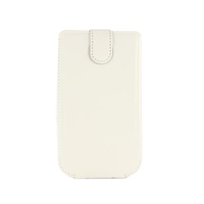 Etui cuir Blanc universel Autolift 3,5 compatible WIKO Cink, LG L3, Acer Liquid Z1 Duo, Samsung Galaxy ACE, Sony XPERIA E, HTC Desire C