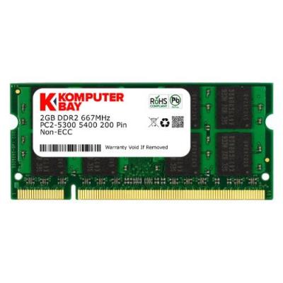 Komputerbay 2Go Ddr2 667 Mhz Pc2-5300 Pc2-5400 Ddr2 667 (200 Pin) Mémoire Sodimm Pour Ordinateur Portable