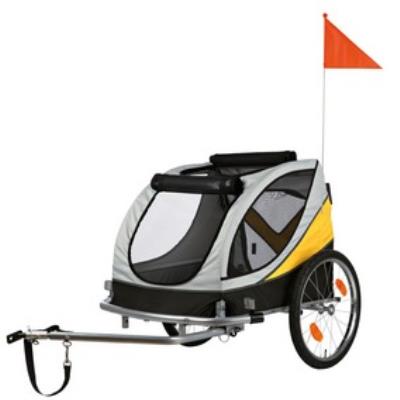 Roulotte De Vélo, M: 45 × 48 × 74 Cm, Gris/Noir/Jaune - Mon Animalerie