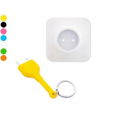Porte-clés prise électrique avec son support mural bleu accroche clé clef porte clef