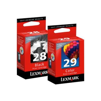 Lexmark Combo Pack #28 + #29 - pack de 2 - noir, couleur (cyan, magenta, jaune) - originale - cartouche d'encre - LRP
