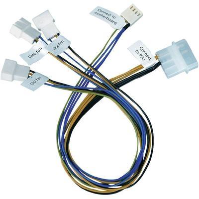 Câble ventilateur pc akasa [3x fiche mâle 4 pôles pour ventilateur de pc - 1x fiche mâle ide de courant 4 p
