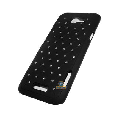 Coque rigide avec strass coloris noir HTC One X