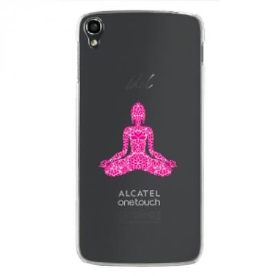 Coque rigide transparente pour Alcatel Idol-3 de 5,5 pouces impression bouddha fushia