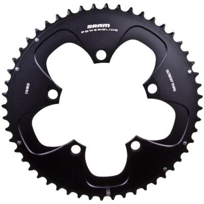 Sram chainring road 52t 5 bolt 110mm bcd alum (52-36, 52-38) red 4mm black
