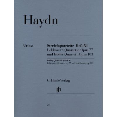 Partitions classique HENLE VERLAG HAYDN J. - STRING QUARTETS, VOLUME XI, OP. 77 UND 103, LOBKOWITZ-QUARTETS AND LAST QUARTET Ensemble à cordes