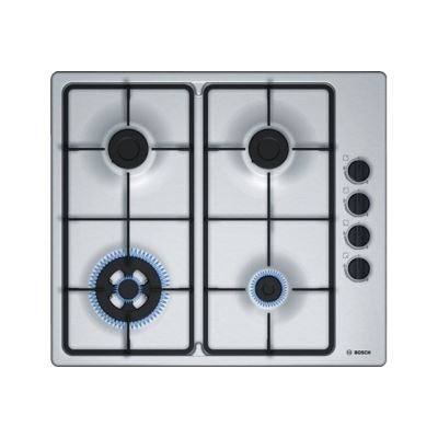 Bosch Serie 2 PBH6B5B60 table de cuisson au gaz - 60 cm - inox - inox - sans cadre