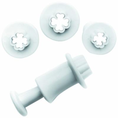 ibili 788401 set de 3 emporte pièces avec poussoir trèfle