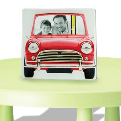 Cadre photo vieille voiture vintage jaune