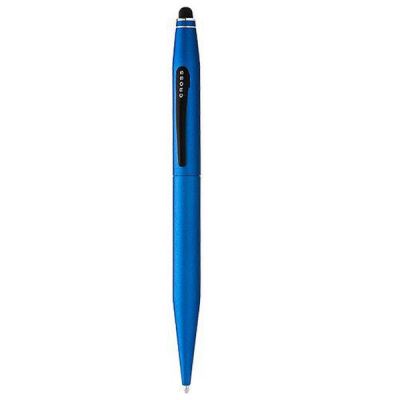 Stylo à bille avec stylo croix tactile bicolore 147331 bleu