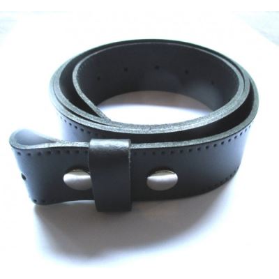 L 115cm ceinture en cuir noir avec 2 pressions homme femme pleine fleur