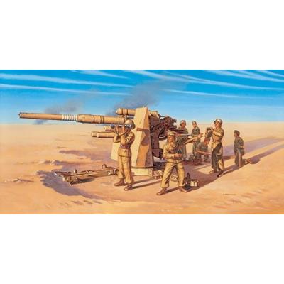 Canon flak 37 aa 88 mm et huit figurines italeri