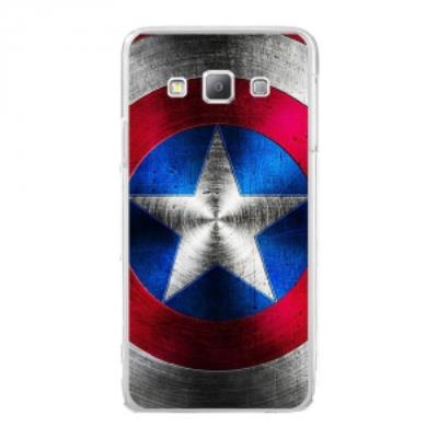 Coque rigide transparente pour Samsung Galaxy A7 avec impression Motifs bouclier étoilé aux couleurs