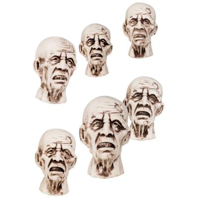 Tètes de zombie décoration Halloween (x6)