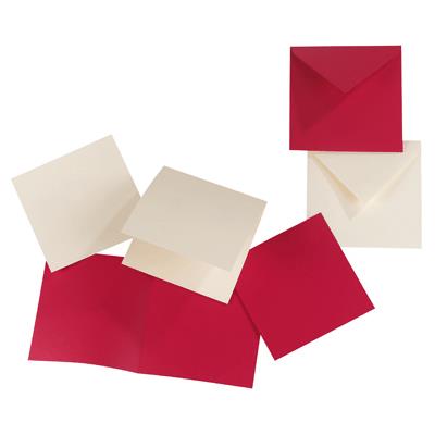 Paquet De 25 Cartes Pliées Pollen 160X160Mm Ivoire 210G