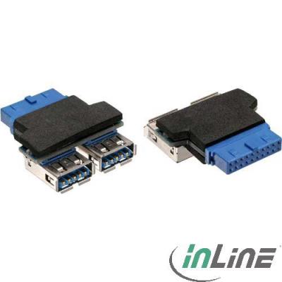 Adaptateur USB 3.0 Interne - USB3.0 19 broches vers 2x Connecteur Type A Externe - 33444I
