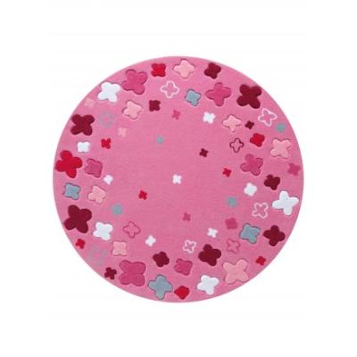 Tapis de chambre - Bloom field - rose 100x100 cm en Acrylique
