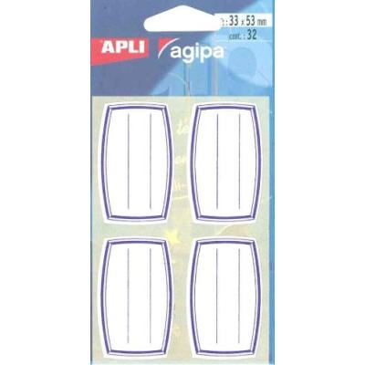 Agipa etiquettes livre et cahier blanches bleues, lignées pack de 32 41337