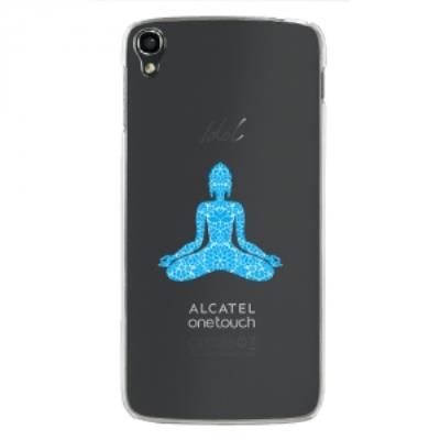 Coque rigide transparente pour Alcatel Idol-3 de 5,5 pouces impression bouddha bleu