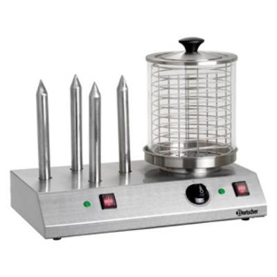 Bartscher ba.a120.408 appareil à hot-dogs avec 4 plots chauffés pour petit pain acier inoxydable 50 x 28,5 x 39 cm