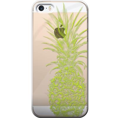 Coque semi-rigide transparente ananas jaune pour iphone 5 5s se bigben connected