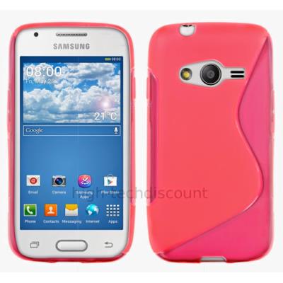 Housse etui coque silicone gel fine pour Samsung G357 Galaxy Ace 4 4G + film ecran - ROSE