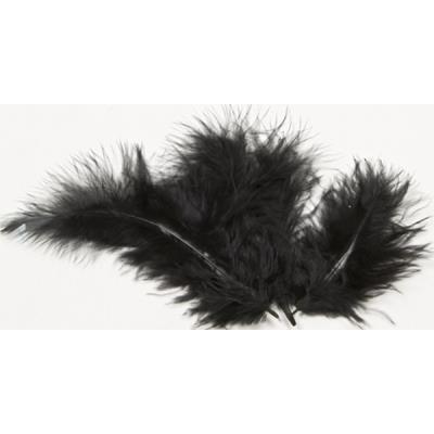 20 plumes de décoration noires Taille Unique